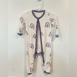 Kyte Baby Orchid Rainbow Long Sleeved Snap Romper 3-6
